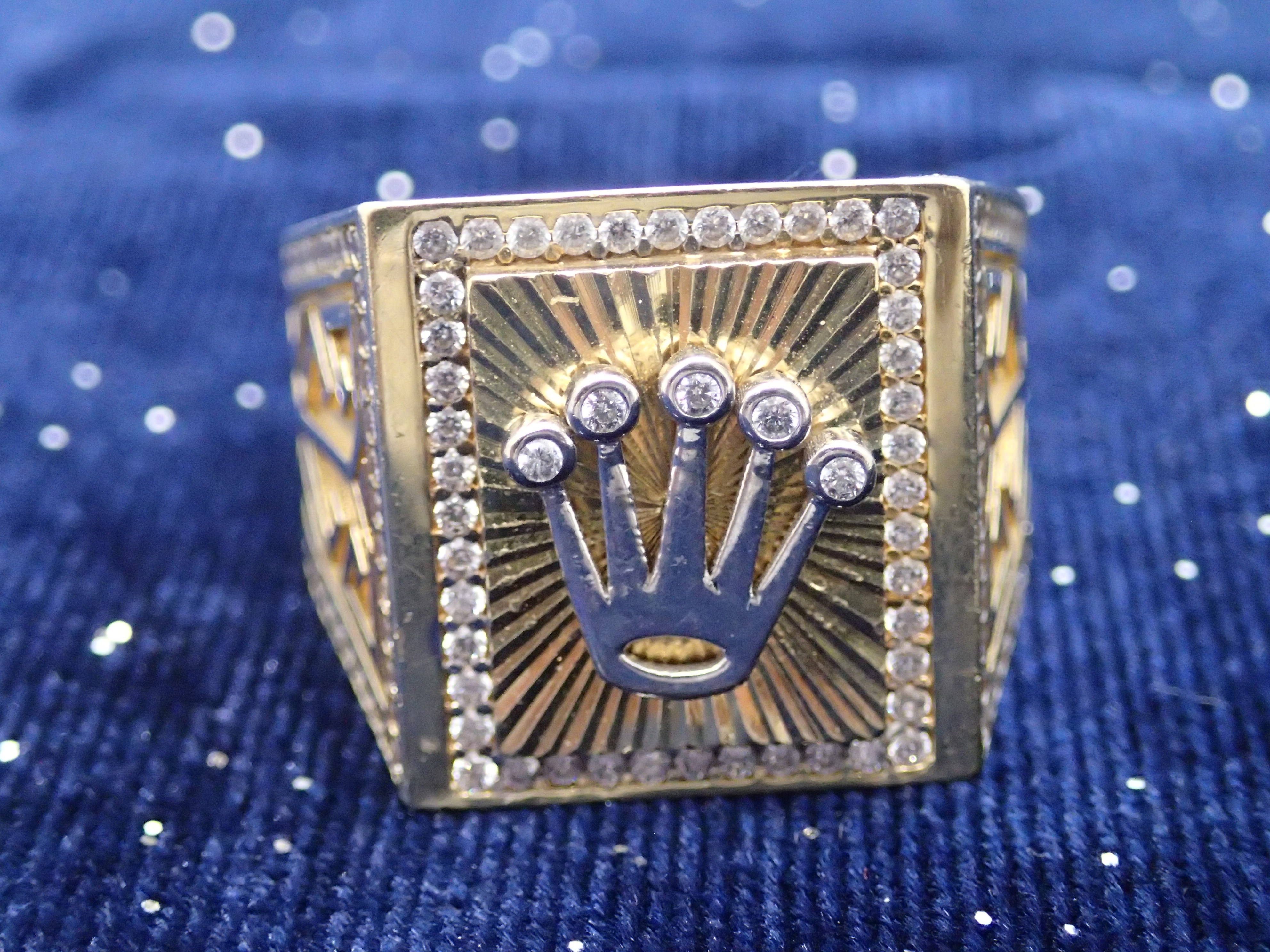 verbrand stel voor zebra 10k Yellow Gold Rolex Style Ring – VanCity Jewels